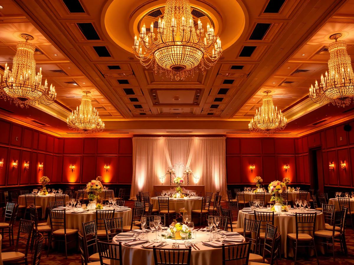 KDMS Grand Hall ballroom with chandeliers
